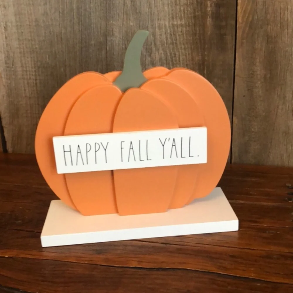 Rae Dunn Wood Sign Pumpkin Happy Fall Y’All